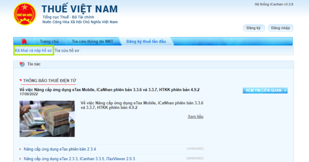 Kê khai và nộp hồ sơ